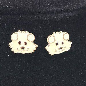 Poodle or Bichon Frisé White Dog Earrings